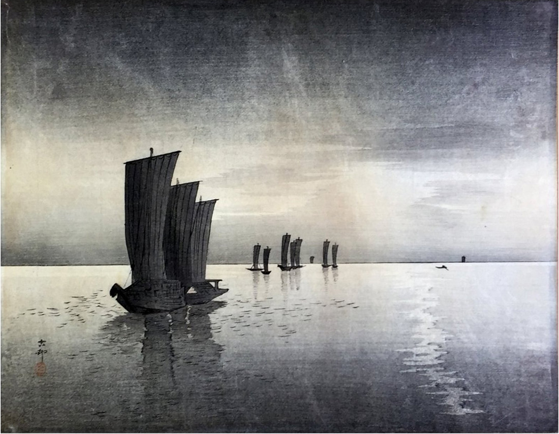 Fishing Boats by Ohara Koson
